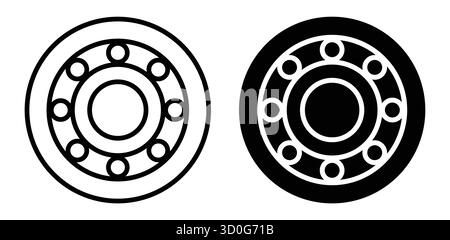 Dieses Bild verfügt über ein kreisförmiges Schwarzweiß-Design mit inneren Punkten, perfekt für moderne Grafikprojekte oder Illustrationen. Es ist sauber, minimalistisch Stock Vektor