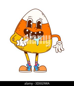 Groovige Halloween-Bonbons-Maisfigur sabbert Stock Vektor