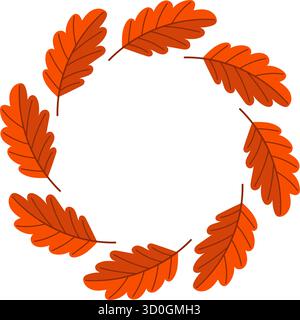 Dekorativer handgezeichneter Herbstkranz aus bunten Blättern Stock Vektor