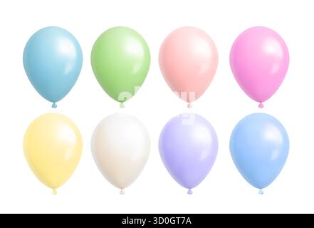 Pastellfarbene Ballons isoliert festgelegt Stock Vektor