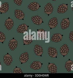 Vektorisolierte Darstellung eines Musters mit Tannenzapfen Stock Vektor