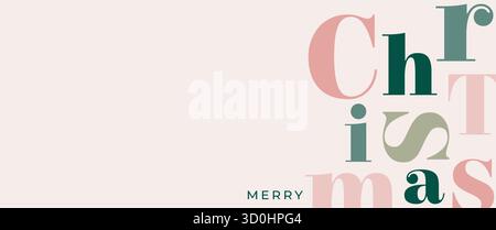 Weihnachtsposter, Banner und Karten. Weihnachtslachen in Pastellfarben. Minimalistischer Stil. Weihnachten und Neujahr. 2026 Stock Vektor