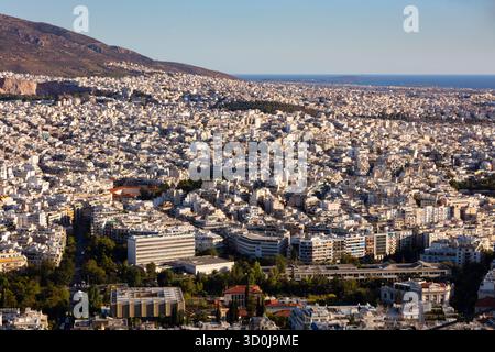 Überblick über die Stadt vom Lycabettus-Hügel - Athen, Griechenland Stockfoto