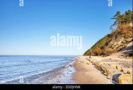 Foto von einem Strand an der Ostsee in Miedzyzdroje, Polen. Stockfoto