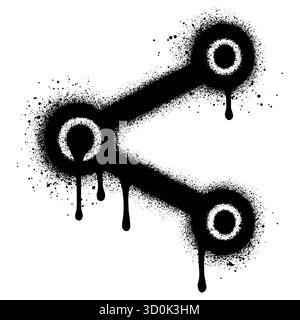 Spray Painted Graffiti Share Symbol isoliert mit weißem Hintergrund gesprüht. Stock Vektor