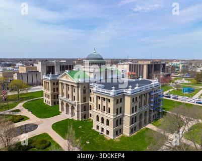 Lucas County Courthouse aus der Vogelperspektive an der 700 Adams Street im Zentrum von Toledo, Ohio OH, USA. Stockfoto