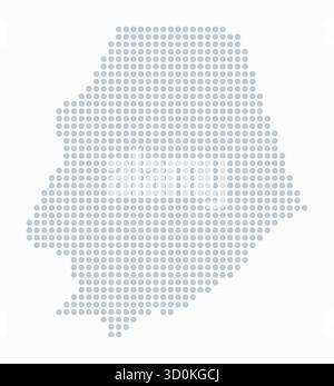 Gepunktete Niue-Karte. Digitale Landkarte des Landes auf weißem Hintergrund. Niue-Form mit Kreispunkten. Farbige Punkte. Große Kreise. Stock Vektor
