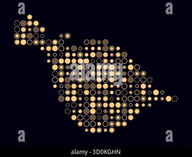 Heard Island und McDonald Islands, die Form des Landes, gebaut aus farbigen Zellen. Stock Vektor
