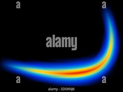 Abstrakte Form, die in Neonlicht leuchtet, mit Heatmap-Farbpalette Stock Vektor