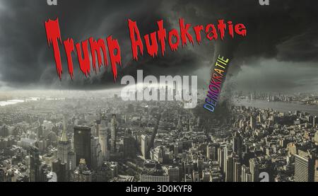 Symbolisches Image, USA, Demokratie im Sturm, Freiheit, Individualität, soziale Gruppen, Menschlichkeit, Pressefreiheit, Journalismus, Journalisten, Politik, Andersdenkende Stockfoto