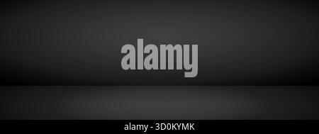 Dunkles Studiozimmer. Limboheller Hintergrund. Abstraktes 3D bg mit leerem Platz für Werbetext. Illustration des Vektormodells Stock Vektor