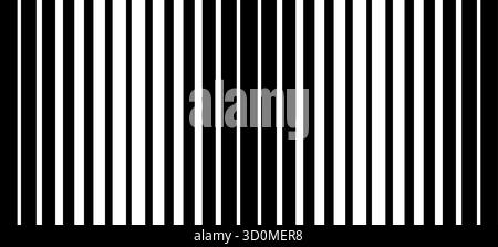 Streifenübergang. Gradienten-Halbton-Gradationstextur. Hintergrund für wiederholtes Muster. Schwarze vertikale parallele dünne bis dicke Linien. Vektor Geometrisch und Stock Vektor