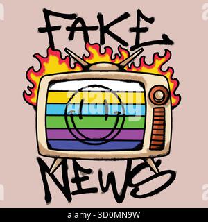 Fake News Urban Streetwear Art Stock Vektor