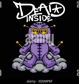 Voodoo Doll Urban Streetwear T-Shirt-Design Stock Vektor