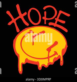 Melting Smile Urban Streetwear T-Shirt-Design Stock Vektor