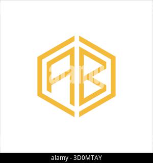 Ab-Monogramm-Emblem – Klassisches Gold und schwarzes Luxuszeichen. Stock Vektor