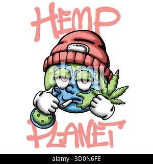 Erde und Cannabis Urban Streetwear Art Stock Vektor