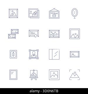 Umfassendes Toolkit mit 16 Vektorsymbolen, die rund um gerahmt sind, entwickelt in Thin Line mit Retina Ready PIXELN, perfekter Präzision für vielseitiges Design A Stock Vektor