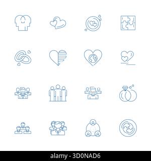 Perfekt ausbalancierte 16 dünne Pixel ausgerichtete Vektorsymbole für Unity, Größe 128x128 für harmonische Integration in digitale Designprojekte. Stock Vektor