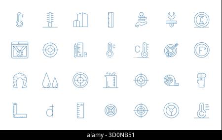 Hochmodernes Paket mit 28 editierbaren Vektorsymbolen, inspiriert von Metric, im Thin Line-Format bei Retina, bereit für Interfa der nächsten Generation Stock Vektor