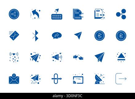 Wunderschön gerenderte 24-gefüllte Display perfekte Vektorsymbole für die Übertragung, erstellt mit einer Auflösung von 64x64 für beeindruckende visuelle Konsistenz über alle Plattformen hinweg Stock Vektor