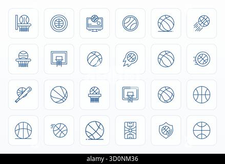 Sorgfältig gefertigte 24 Bold Line Vector Icons für Hoop, geliefert in Retina Ready PIXEL perfekter Qualität für kompromisslose Designstandards. Stock Vektor