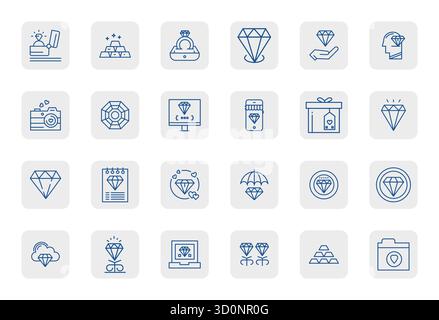 Perfekt ausbalancierte 24 Regular Bold Outline Pixel ausgerichtete Vektorsymbole für kostbare, große Retina-Vektorsymbole für harmonische Integration in digitales Design Stock Vektor