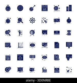 Laden Sie 36 skalierbare gefüllte Vektorsymbole herunter, die für Performance entwickelt wurden und eine editierbare 256 x 256 Auflösung bieten, die für professionelle und kreative Projekte geeignet ist Stock Vektor