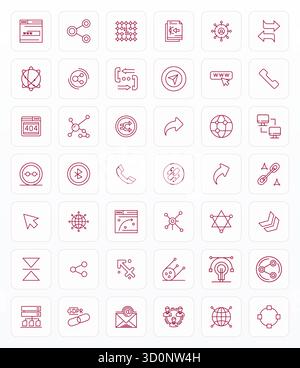 Sorgfältig kuratierte 42 Bold Line Vector Icons für Link mit einer für High Resolution Pixel optimierten Auflösung für konsistente Markendarstellung und Verwendung Stock Vektor