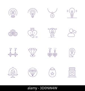 Außergewöhnliche Sammlung von 16 Thin Line Vektorsymbolen für einzigartige, mit Retina Ready Pixel ausgerichtete Auflösung für unvergleichliche visuelle Exzellenz Stock Vektor