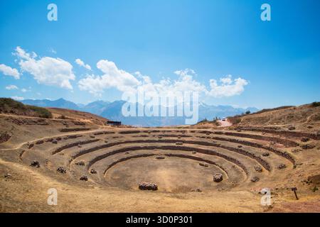 Terrasse der Inka Ruinen in Moray, Cuzco, Peru Stockfoto