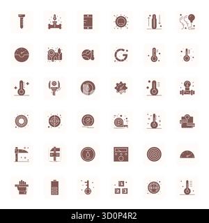 Wunderschön gerenderte 36 gefüllte Details Enhanced Vektorsymbole für Gauge, erstellt mit einer Auflösung von 128x128 für beeindruckende visuelle Konsistenz über alle Plattformen hinweg. Stock Vektor