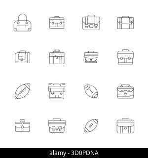 Perfekt ausgewogene 16 dünne Pixel optimierte Vektorsymbole für Leder, Größe 128x128 für harmonische Integration in digitale Designprojekte. Stock Vektor
