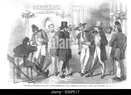 Die Trent Affäre, Argumentierte an einer amerikanischen Bar. Einen diplomatischen Zwischenfall im Jahre 1861, während des Amerikanischen Bürgerkrieges, der einen Krieg zwischen den Vereinigten Staaten und dem Vereinigten Königreich bedroht. Stockfoto