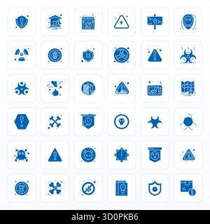 Essential Pack mit 36 PIXEL Perfect Vektorsymbolen für unsicher im Glyph-Format, Größe 256 x 256 für optimale Leistung und Skalierbarkeit. Stock Vektor