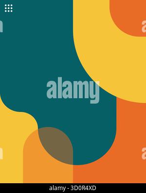 Dynamische abstrakte Komposition mit organisch gekrümmten Formen und leuchtenden Farben Stock Vektor