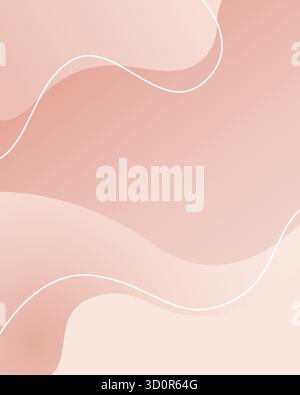 Abstrakte Wellenformen in zartem Pink mit dezenten weißen Linien Stock Vektor