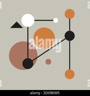 Abstraktes Geometrisches Netzwerk-Kompositionsdesign Für T-Shirt-Print Stock Vektor