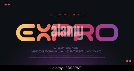 Minimal Modern Logo Alphabe Sans Serif Urban Schriftart für Digital-, Fashion- und Tech-Branding. Stock Vektor