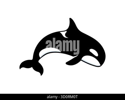 Springendes Orca-Wal-Symbol isoliert auf weißem Hintergrund. Vektorabbildung Stock Vektor