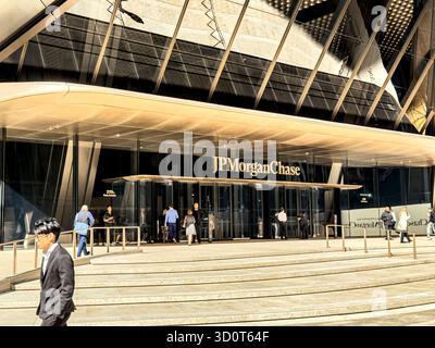 JPMorgan Chase Building, Außeneingang und plaza, 270 Park Avenue, Manhattan, New York City, New York, USA Stockfoto