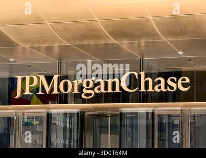 JPMorgan Chase Building, Außenansicht des Gebäudes, 270 Park Avenue, Manhattan, New York City, New York, USA Stockfoto