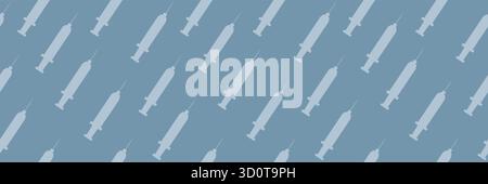 Medizinisches nahtloses Muster mit Spritzen. Blauer medizinischer Hintergrund. Stock Vektor