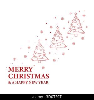 Festliche frohe weihnachten und Happy New Year 2026 Grußkarte mit rotem und grünem Text auf beigefarbenem Hintergrund Stock Vektor