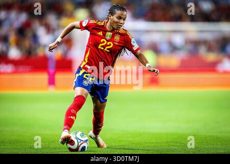 Malaga, Spanien, Spanien. Oktober 2025. Vicky LOPEZ aus Spanien während der UEFA Women's Nations League, Halbfinalspiel zwischen Spanien und Schweden am 24. Oktober 2025 in La Rosaleda in Malaga, Spanien. Rafael Roman (Credit Image: © Matthieu Mirville/ZUMA Press Wire) NUR REDAKTIONELLE VERWENDUNG! Nicht für kommerzielle ZWECKE! Stockfoto