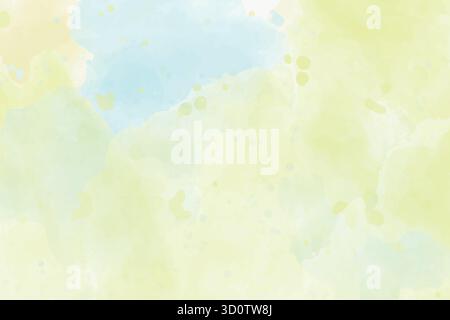 Weicher Aquarellhintergrund mit pastellfarbenen Grün- und Hellblau-Tönen. Stock Vektor