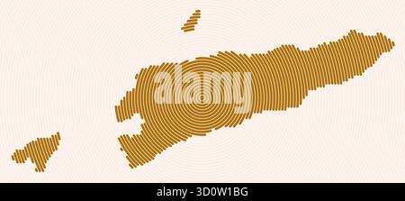 Timor-Leste-Formringe. Länderkarte aus gestapelten Kreisen. Timor-Leste-Begrenzungsform. Künstlerische Vektorillustration. Stock Vektor