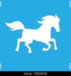 Schwarzer Silhouette Pferd Vektor. Flaches Laufpferd-Symbol Stock Vektor