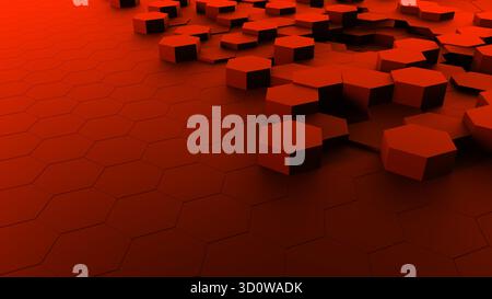 Roter abstrakter sechseckiger Wabenhintergrund Stockfoto