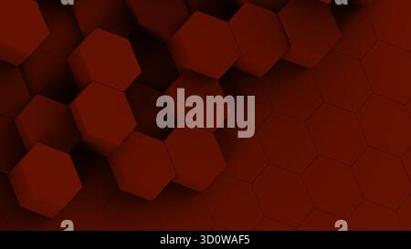 Roter abstrakter sechseckiger Wabenhintergrund Stockfoto